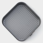 Форма для выпечки Доляна «Элин. Квадрат», 21.5×6.5 см, съёмное дно, антипригарное покрытие, цвет чёрный - Фото 2