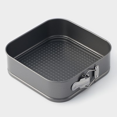 Форма для выпечки Доляна «Элин. Квадрат», 21.5×6.5 см, съёмное дно, антипригарное покрытие, цвет чёрный