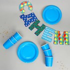 Набор бумажной посуды «С Днём Рождения!», 6 тарелок, 6 стаканов, 1 гирлянда - Фото 2