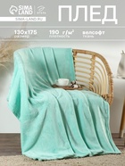 Плед «Этель», 130×175 см, велсофт, бирюзовый - Фото 1