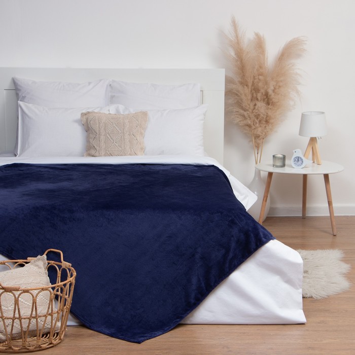 Плед «Этель», 130×175 см, велсофт, серый - Фото 1