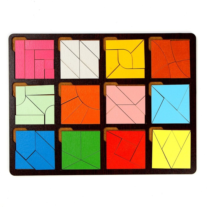 Развивающая доска «Сложи квадрат» 3 уровень сложности - фото 1900131476