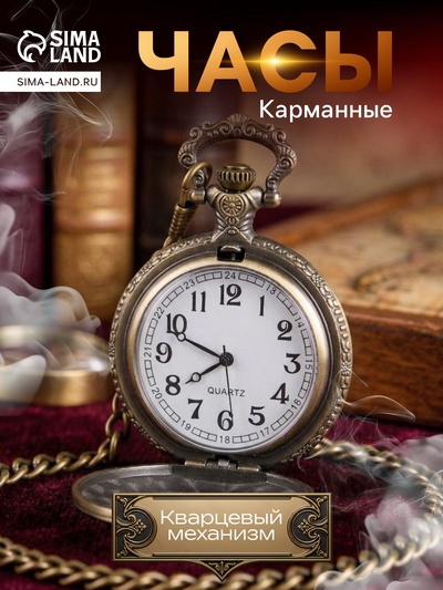 Карманные кварцевые часы «Паровоз», на цепочке 80 см