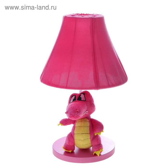 Лампа настольная "Плюшевый динозаврик", h=41 см (220В/Е14) розовый - Фото 1