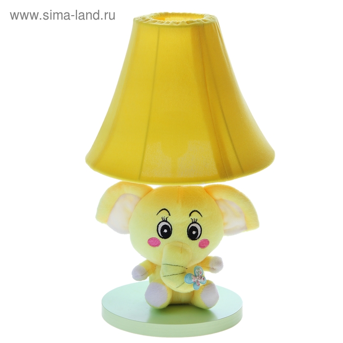 Лампа настольная "Плюшевый слоненок", h=41 см (220В/Е14) желтый - Фото 1