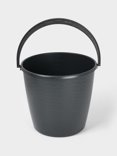 Ведро хозяйственное с мерной шкалой ЕлПласт «Дачное», 10 л, пластик, чёрное