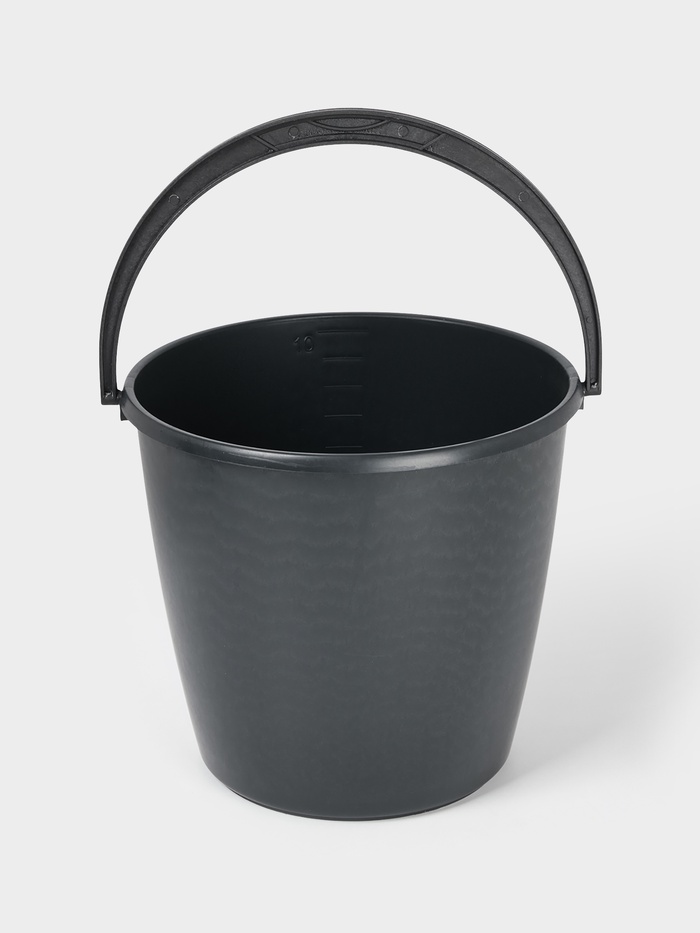 Ведро хозяйственное с мерной шкалой ЕлПласт «Дачное», 10 л, пластик, чёрное - Фото 1