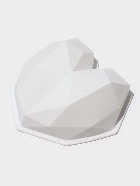 Форма для муссовых десертов и выпечки KONFINETTA «Геометрия любви», силикон, 21.5×20×6 см, белая