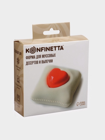 Форма для выпечки и муссовых десертов KONFINETTA «Любовь в квадрате», силикон, 11.4×12×4.4 см, белая