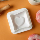 Форма для выпечки и муссовых десертов KONFINETTA «Любовь в квадрате», силикон, 11,4×12×4,4 см, цвет белый - фото 4352770