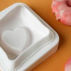Форма для выпечки и муссовых десертов KONFINETTA «Любовь в квадрате», силикон, 11,4×12×4,4 см, цвет белый - фото 4352771