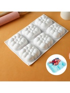 Форма для выпечки и муссовых десертов KONFINETTA «Облако», силикон, 30×18.8×3.5 см, 6 ячеек (7.4×7.4 см), белая - Фото 12