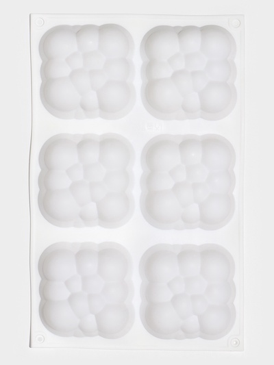 Форма для выпечки и муссовых десертов KONFINETTA «Облако», силикон, 30×18.8×3.5 см, 6 ячеек (7.4×7.4 см), белая