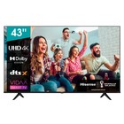 Телевизор Hisense 43A6BG, 43", 3840x2160, DVB-T2/C/S2, HDMI 3, USB 2, SmartTV, чёрный - фото 51321525