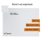 Холст на картоне Calligrata, хлопок 100%, 18×24 см, 3 мм, акриловый грунт, мелкое зерно, 280 г/м² - Фото 2