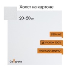 Холст на картоне Calligrata, хлопок 100%, 20×20 см, 3 мм, акриловый грунт, мелкое зерно, 280 г/м² - Фото 2