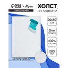 Холст на картоне Calligrata, хлопок 100%, 20×30 см, 3 мм, акриловый грунт, мелкое зерно, 280 г/м² - Фото 1