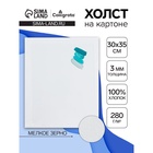 Холст на картоне Calligrata, хлопок 100%, 30×35 см, 3 мм, акриловый грунт, мелкое зерно, 280 г/м² - Фото 1