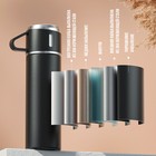 Набор «Мастер К», термос 500 мл и 3 кружки 160 мл, сохраняет тепло 12 ч, нержавеющая сталь, чёрный - Фото 3