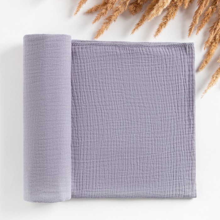 Пелёнка муслиновая Крошка Я «Grey» 130×100 см, 100% хлопок - Фото 1