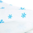 Отрез трикотажный для рукоделия, велюр, на белом фоне голубые снежинки, 45 х 50 см - Фото 2
