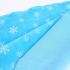 Отрез трикотажный для рукоделия, велюр, на голубом фоне белые снежинки, 45 х 50 см - Фото 2