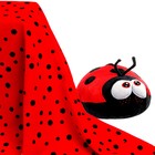 Ткань для рукоделия, велюр на трикотажной основе, на красном фоне чёрный горох, 45×50 см - Фото 2