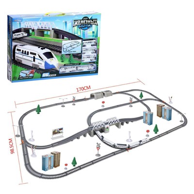 УЦЕНКА Железная дорога «Экспресс», работает от батареек, длина пути 914 см, свет