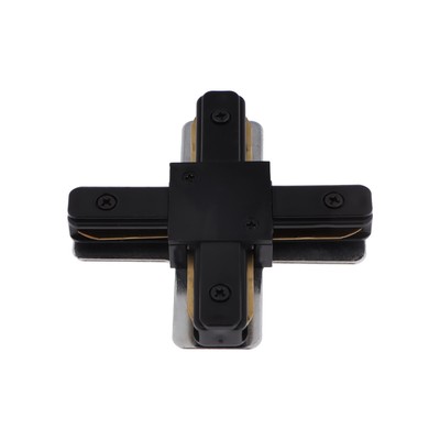 Коннектор для шинопровода Volpe, Q122, G41, Х-образный, однофазный, чёрный