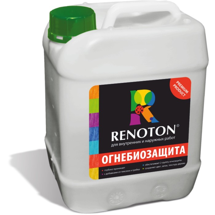 Пропитка «RENOTON» огнебиозащита, 10кг, красная - Фото 1
