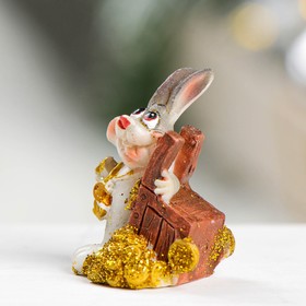 

Фигура "Заяц с телегой монет" 4х3х4см МИКС