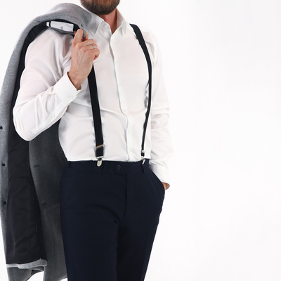 Подтяжки взрослые, ширина 2.5 см, цвет чёрный