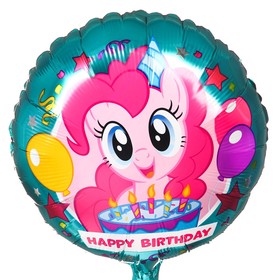 Шар воздушный "С Днем рождения!" 18 дюйм, фольгированный, My Little Pony