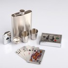 Подарочный набор 6 в1, фляжка 240 мл, рюмка 30 мл, воронка, 2.5×3.5 см, карты, зажигалка, металл, пластик - Фото 2