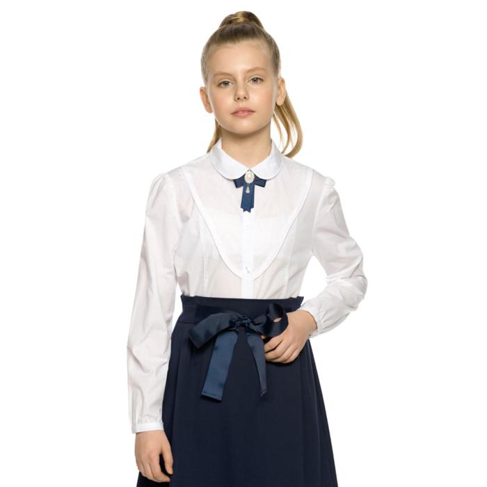Блузка для девочек, рост 128 см, цвет белый - Фото 1