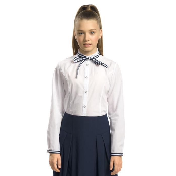 Блузка для девочек, рост 164 см, цвет белый - Фото 1