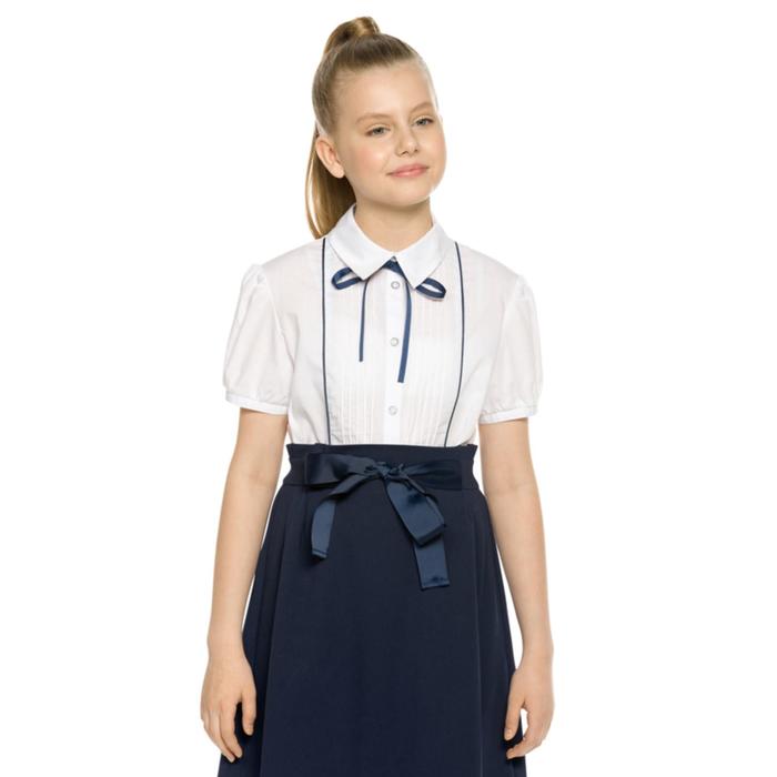 Блузка для девочек, рост 122 см, цвет белый - Фото 1