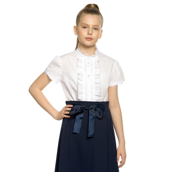 Блузка для девочек, рост 140 см, цвет белый - Фото 1