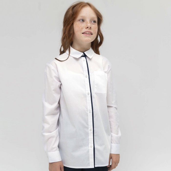 Блузка для девочек, рост 122 см, цвет белый - Фото 1