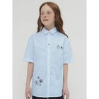Блузка для девочек, рост 122 см, цвет голубой - фото 110321459