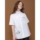 Блузка для девочек, рост 128 см, цвет белый - фото 110321480