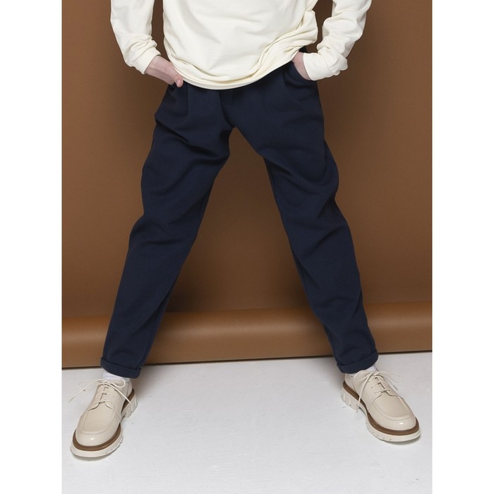 Брюки для девочек, рост 140 см, цвет темно-синий - Фото 1