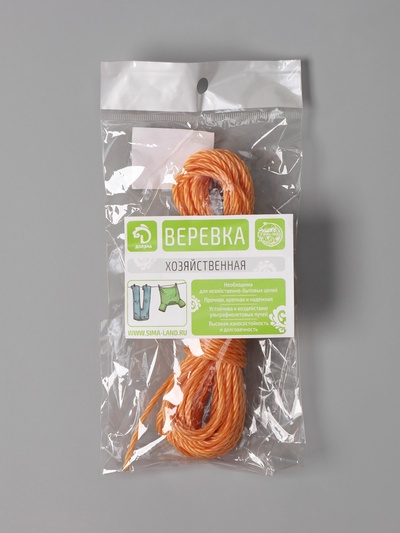 Верёвка бельевая Доляна, d=3 мм, длина 10 м, МИКС