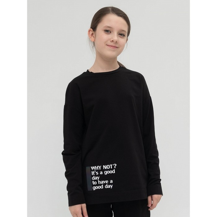 Лонгслив для девочки Pelican, рост 152 см, цвет чёрный - Фото 1