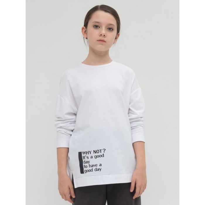 Лонгслив для девочки Pelican, рост 164 см, цвет белый - Фото 1