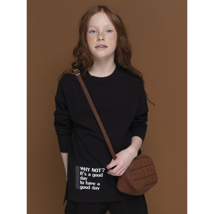 Лонгслив для девочки Pelican, рост 116 см, цвет чёрный - Фото 1