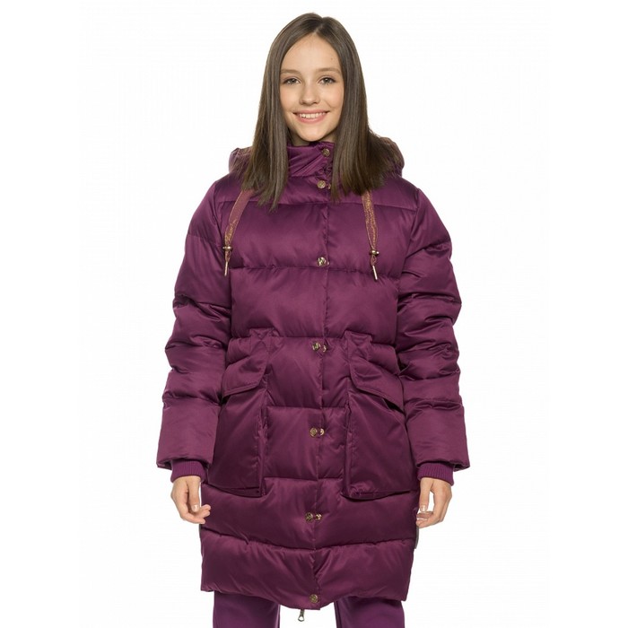 Пальто для девочек, рост 146 см, цвет лиловый