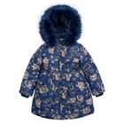 Пальто для девочек, рост 98 см, цвет темно-синий - фото 109890778