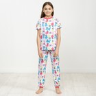 Пижама для девочек, рост 152 см, цвет белый - фото 295780109
