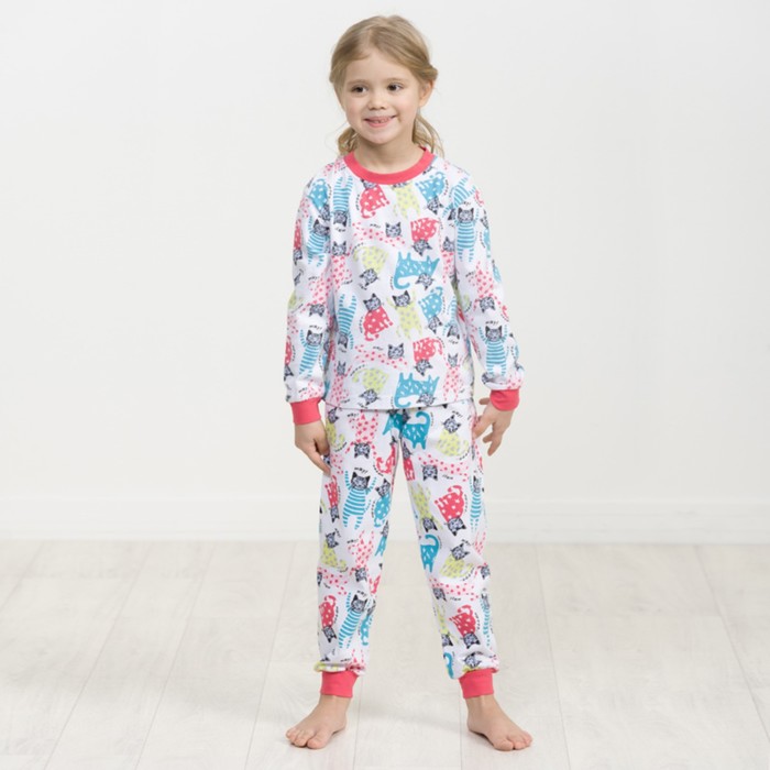 Пижама для девочек, рост 110 см, цвет белый